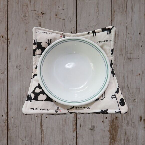 Microwave Bowl Cozy Reversible Cow Soup Bowl or Ice Cream Cozy - Picture 4 of 4